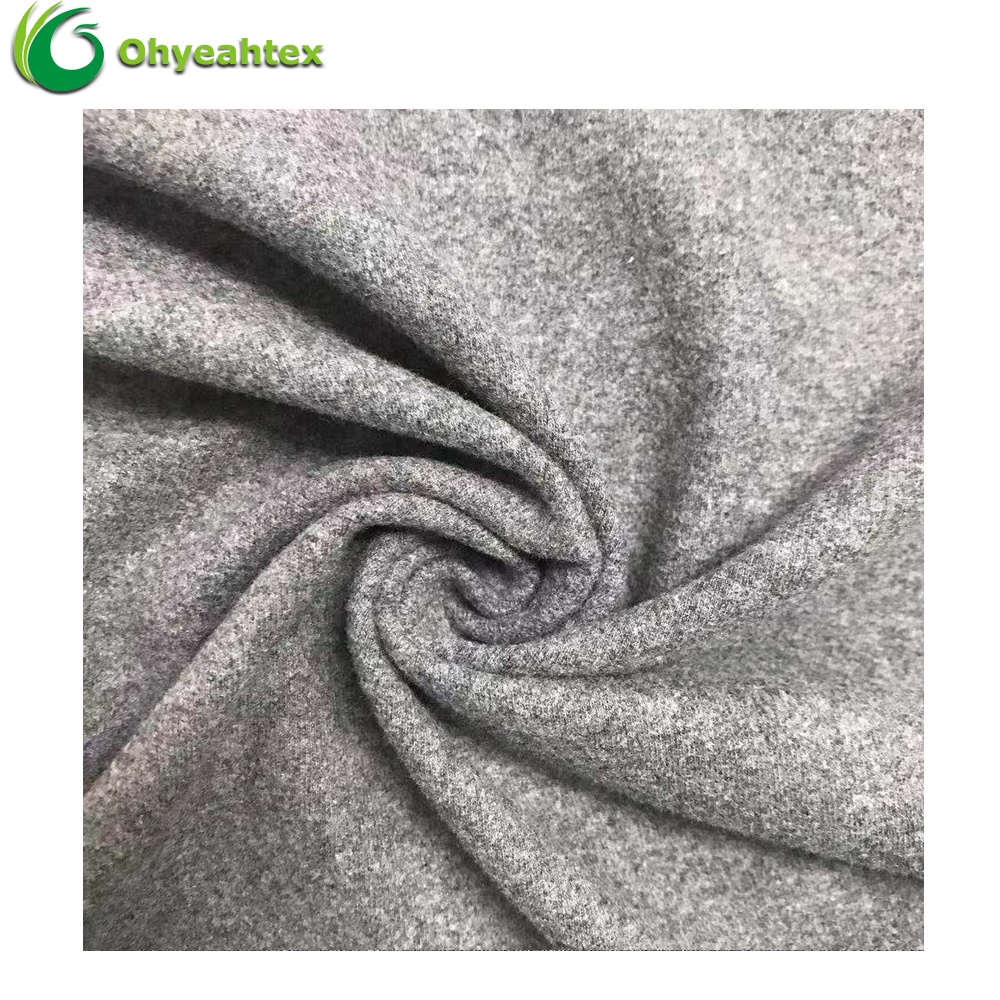 Rayon Cotton Spandex Interlock One Side Brushed Fleece Fabric For Leggings